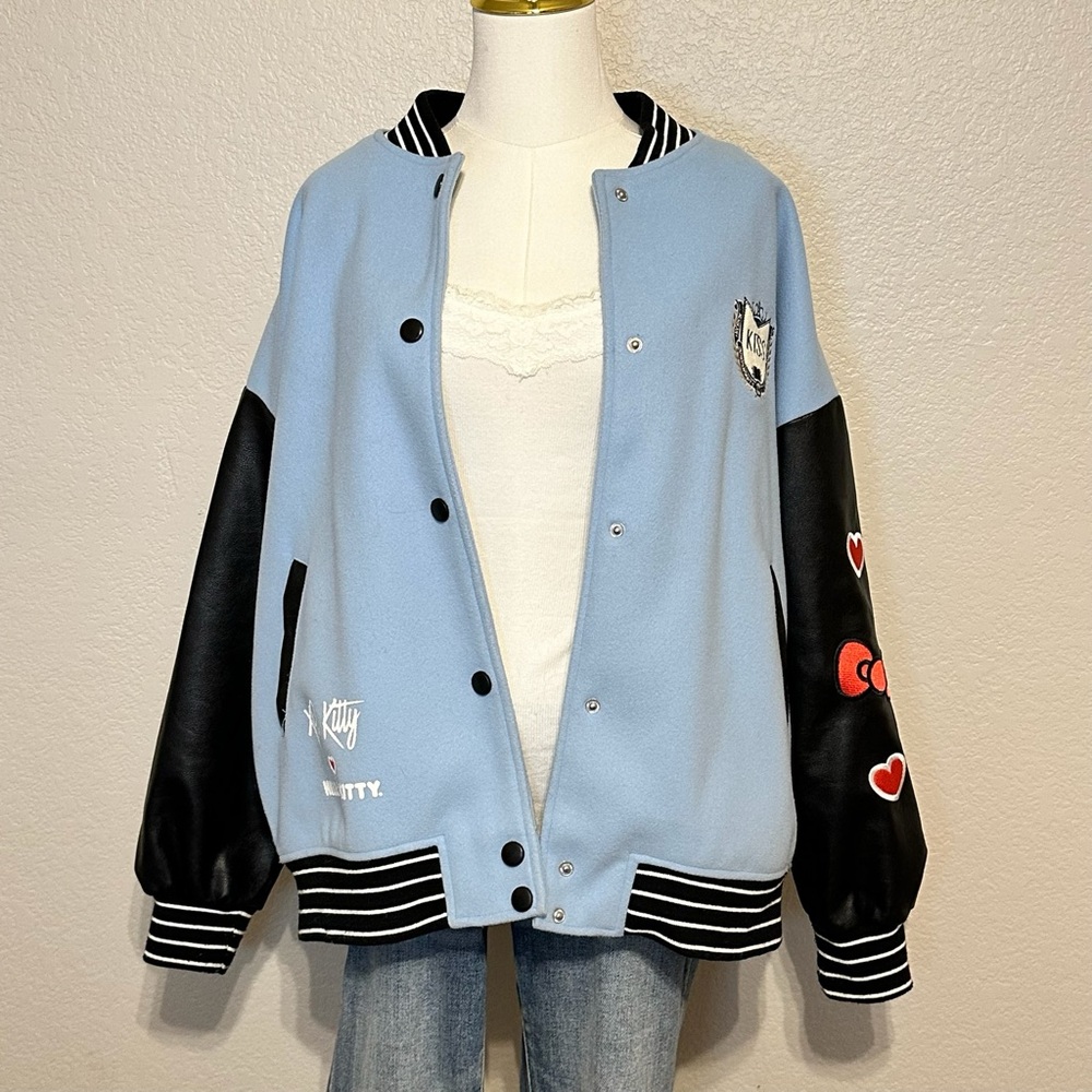 Hello Kitty Varsity Jacket – Light Blue & Black (XO, Kitty) - Picture 12 of 13